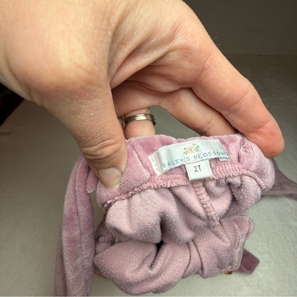 Bailey's Blossoms Pink/Purple Velvet Jumpsuit - Picture 4 of 5